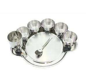 Vaisselle moderne en acier inoxydable de qualité supérieure Assiettes à dîner indiennes traditionnelles de qualité supérieure Ensemble Thali. - Product Image 6