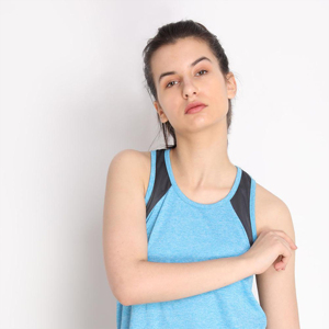 High Street personnaliser coton Spandex femmes débardeurs couleur bloc o-back longueur régulière respirant léger femmes vêtements de sport - Product Image 1