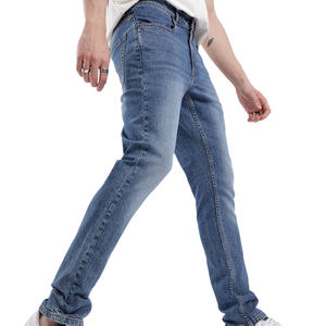 Jeans en denim stretch slim pour homme tendance - Style streetwear, broderie de logo personnalisée, séchage rapide et respirant - Product Image 5