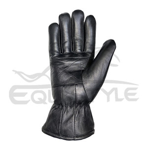 Gants en cuir pour hommes, mode de luxe, noir, doigts entiers, doublure douce, fournisseur OEM personnalisé, grande taille, gants d'hiver - Product Image 3