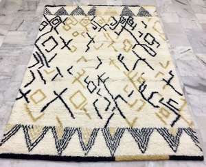 Diseñador marroquí precio al por mayor diseño vintage alfombras de lana con mechones a mano al por mayor marroquí bereber para alfombras de sala de estar - Product Image 1