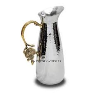 Vente en gros en vrac taille et logo personnalisés disponibles argent brillant poli meilleure qualité métal vin et pichet cruche fournitures - Product Image 5