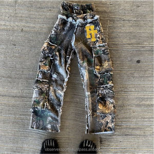 Chándal con apliques bordados desgastados para hombre, pantalones con capucha lavados transpirables, trajes de invierno, chándal bordado con parche desgastado - Product Image 5