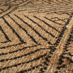 Tapis en jute naturelle tissé à la main, abstrait, moderne, écologique, antidérapant, adapté aux animaux domestiques |   Tapis de salon fait main - Product Image 3