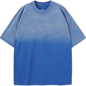 Camiseta para hombre con lavado ácido, estilo urbano, 100% algodón, ligera, de manga corta, con efecto desgastado, subida por HI 2026 - Product Image 2