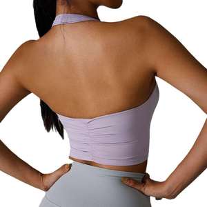 Trendy Women High for Sports <b>Bra</b> with Crisscross <b>Straps</b> Removable Pads for Yoga Running And Activewear-Custom Logo OEM Service - Product Image 2