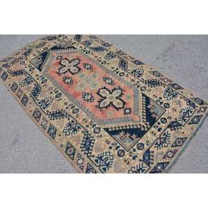 Alfombra de lana Rosa Negra turca Vintage, diseño de retales de tejido plano de 3,9x6,4 pies para decoración para sala de estar, uso de pasillo, respaldo de látex - Product Image 4