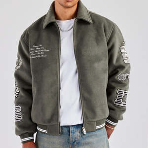 Veste de baseball universitaire pour hommes, veste d'hiver vintage personnalisée pour l'école, veste isolée pour hommes avec fermeture éclair sur le devant de style Eisenhower - Product Image 3