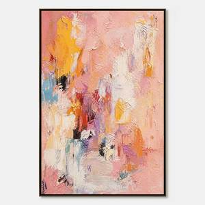 Colorful Textured Abstract Cityscape Oil Painting <b>Framed</b> <b>Canvas</b> Art Contemporary Style Hand Painted Indoor Decor - Product Image 3