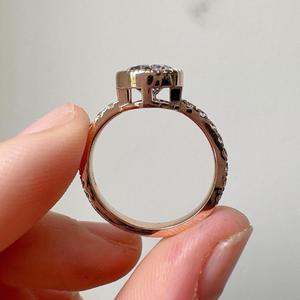 10K สีเหลืองทอง2.20 CTW สีเทาเพชรโมอิสซาไนต์สำหรับงานหมั้นและแหวนแต่งงานชุดฝาแหวนเพชรโมอิสซาไนต์สีเทา - Product Image 3