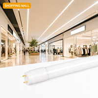 Tube LED T8 commercial 9W 6000K CRI80 IP20 en verre, 220 degrés, 140 lm par W, pour bureaux, écoles, centres commerciaux