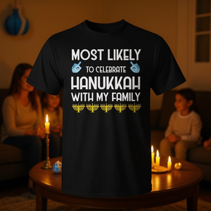 T-shirt de Hanouka pour la famille : Article promotionnel très populaire - Product Image 3