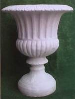 Pot de fleurs décoratif de luxe en travertin naturel sculpté à la main 2025, écologique, durable, pour intérieur et extérieur, fait main en Turquie (Cem)
