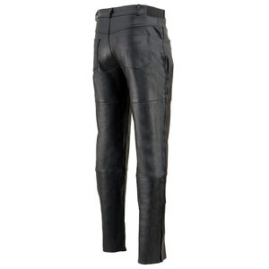 Men's Genuine <b>Leather</b> Lightweight Casual Windproof Canvas Pants Coated Skinny Straight Pattern Waist <b>Plus</b> <b>Size</b> 2025 OEM - Product Image 3