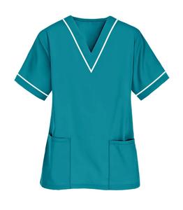 Uniformes Médicos para Mujer, Blusa de Enfermera 100% Algodón, Tela de Felpa para Hospital, Servicio OEM - Product Image 4