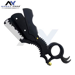 Professional Straight <b>Razor</b> for <b>Men</b> Black Cut Throat Barber <b>Razor</b> with Finger Ring Design for Precision Beard Grooming - Product Image 4