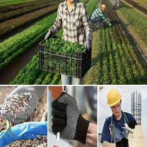 ถุงมือผ้าฝ้ายลายจุดพร้อมพิมพ์โลโก้ที่กำหนดเองที่แข็งแกร่งด้ามจับปาล์มสำหรับงานสวนการบำรุงรักษาในคลังสินค้าและการจัดการในแต่ละวัน - Product Image 3