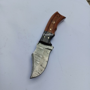 Nuevo cuchillo desollador de caza de acero de Damasco de alta calidad personalizado, cuchillo desollador de hoja fija, incluye Funda de cuero de primera calidad - Product Image 3
