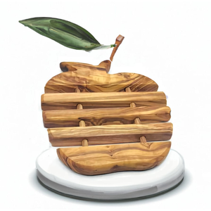 Prime Quality Apple Shape Wood and Acrylic <b>Soap</b> Holder Medium Size <b>Soap</b> <b>Dish</b> and Rack for Bathroom Decor Latest Design - Product Image 2