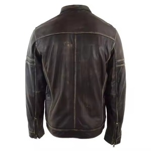 Venta caliente chaqueta de motorista de moda informal de alta calidad personalizada en cuero genuino chaqueta de cuero de alta calidad demandada superior para hombres - Product Image 5