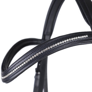 Logotipo personalizable ecuestre brida occidental gota Noseband con acolchado negro/Negro caballo Halter Web riendas Racing Material de cuero - Product Image 2