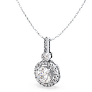 Collar con Colgante de Moissanita Redonda Brillante de 1.23 Quilates REYES en Plata de Ley 925, Certificado GRA, Regalo de Lujo, Joyería Fina - Product Image 2