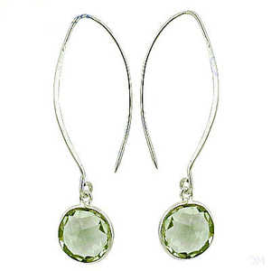 Women's 925 Silver <b>Drop</b> <b>Earrings</b> with Green Amethyst <b>Fashion</b> Jewelry Gift - Product Image 2