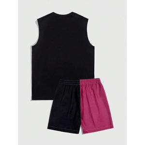 Ensemble T-shirts et shorts pour hommes 100% coton avec logo personnalisé lourd design unique personnalisé pour hommes - Product Image 2