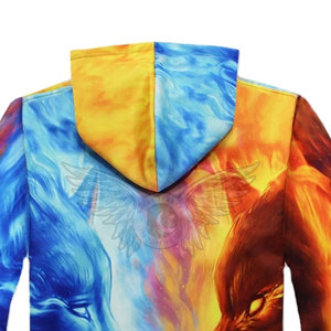 Chándales con estampado de sublimación y cremallera de tela de poliéster para hombre, chándales coloridos para correr para hombre - Product Image 5