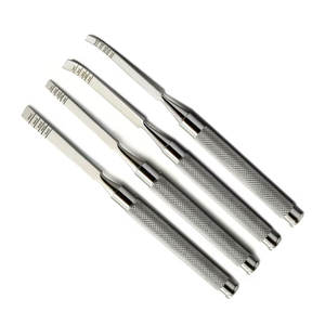 Juego de 4 cinceles dentales Extracción de división ósea de cresta quirúrgica curva recta - Product Image 1