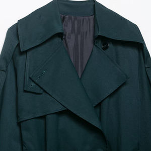 Ropa de mujer de otoño 2025 nueva moda abrigo largo suelto cinturón Retro decorado abrigo cortavientos de manga larga para mujer - Product Image 3