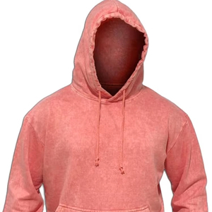 Wholesale OEM Custom Embroidered Stonewash Hoodie-Vintage Oversized Fleece <b>Pullover</b> with Pocket <b>Mens</b> Casual Long Sleeve - Product Image 1