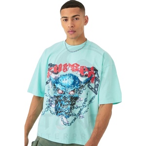 Oversized Boxy Heavyweight <b>Polyester</b>/Cotton Streetwear Men's T-Shirt Custom Printing Blank Acid Wash Regular - Product Image 1