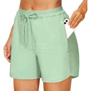 Shorts de plage en coton éponge pour femmes, doux, confortables, sportifs, bas d'été, taille mi-haute élastique, séchage rapide, respirant, vêtements tendance - Product Image 1