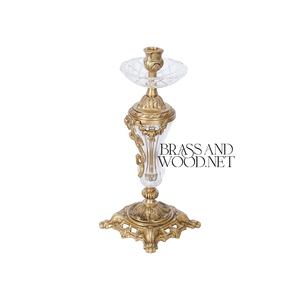 เชิงเทียนทองเหลืองและคริสตัลโบราณของตกแต่งบ้านสุดคลาสสิกหรูหรา - Product Image 5