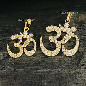 14K oro sólido OM Yoga colgante joyería fina. - Product Image 3