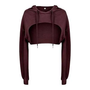 Sudadera con Capucha Corta Informal para Mujer, Tallas Grandes, Bordado 3D Personalizado, Forro Polar Transpirable, Manga Larga, Tallas Personalizables - Product Image 1