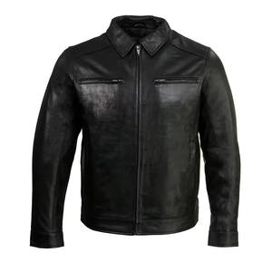 Veste à capuche en cuir pour homme de haute qualité sur mesure, service OEM, vente en gros, design unisexe 2026, couleur frontale, véritable cuir, hiver, respirante - Product Image 1