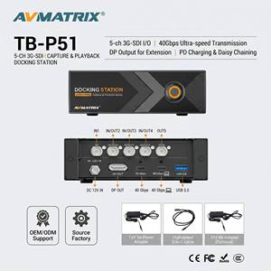 AVMATRIX TB-P51 Estación de Captura y Reproducción 3G-SDI de 5 Canales, Ultra-rápida de 40 Gbps, 60 W PD para Transmisión en Vivo VMix OBS - Product Image 1