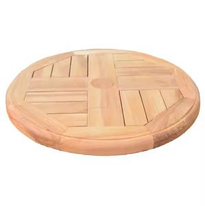 Organizador de madera Lazy Susan redondo hecho a mano para bebidas y alimentos con soporte de metal disponible para restaurante y cafetería - Product Image 5