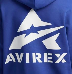 Sweat à capuche unisexe de haute qualité avec fermeture éclair, bleu, style Avirex, imprimé personnalisé DTG/DTF, en molleton de coton, logo sur le devant, pour homme, taille plus - Product Image 4