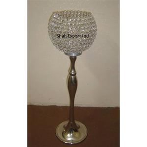 ถ้วยแก้วคริสตัลสำหรับตกแต่งทำจากโลหะมีเอกลักษณ์ที่วางเทียนบนโต๊ะวางตรงกลางเครื่องประดับชุบเงินสำหรับงานแต่งงาน - Product Image 1