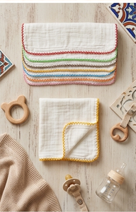 ROSEHANCOLLECTION Paños de Muselina Blancos de 25x25cm/30*30cm, 100% Algodón, Ecológicos, Reutilizables, Suaves, para la Cara del Bebé - Product Image 3