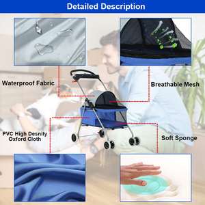 Poussette pour animaux de compagnie à la mode TH-PPS-178 pour petits animaux avec logo personnalisé intérieur rembourré disponible - Product Image 3