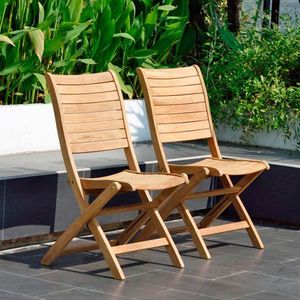 Chaise de jardin pliante en bois, siège de patio extérieur avec dossier, mobilier de salle à manger en bois massif pour cour - Product Image 3