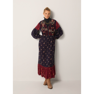 GINERVA Robe d'été élégante en crochet respirante à motifs floraux pour femme de bureau, tenue de loisirs, style naturel Vagator Marino - Product Image 1