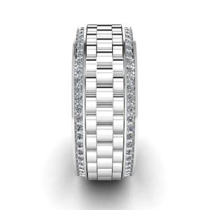 Bague de mariage de style audacieux en argent sterling 925 avec diamant rond de qualité supérieure pour femmes bijoux de luxe à la mode au prix de gros - Product Image 3