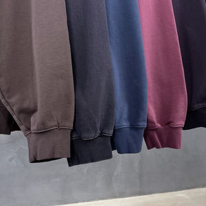 Sudadera con Capucha de Algodón Peinado para Hombre, Diseño OEM Novedoso, Lavado Ácido, Peso Pesado, Color Sólido, Estilo Urbano, 465 Gsm, Efecto Desgastado - Product Image 4