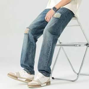 กางเกงยีนส์แบบขาดทันสมัยสำหรับผู้ชายกางเกงยีนส์ทรงหลวมทรงหลวมกางเกงลำลองทันสมัยเหมาะสำหรับใส่ทำงานแนวสตรีทฤดูร้อน - Product Image 6