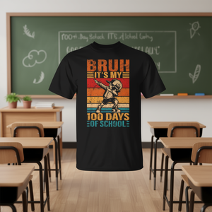 T-shirt Unisex a Maniche Corte per Bambini, 100 Giorni di Scuola, 100% Cotone, Maglietta con Grafica per Traguardi Scolastici, Girocollo, per 3-8 Anni - Product Image 3